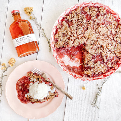 Easy Strawberry Rhubarb Crisp with Tapped Out Small-Batch Maple Syrup