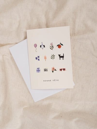 Bonne Fête - Happy Birthday Greeting Card. Made in Canada from recycled paper, we LOVE these French inspired greeting cards from Mimi & August in Montreal, Quebec.