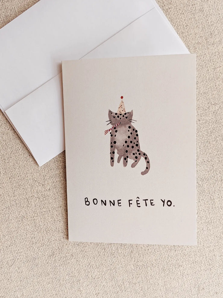 Bonne Fête Yo - Happy Birthday Greeting Card. Made in Canada from recycled paper, we LOVE these French inspired greeting cards from Mimi & August in Montreal, Quebec.