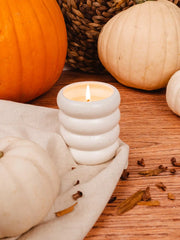 Citrouille | Pumpkin Soy Wax Candle hand poured by Mimi & August in Montreal, Quebec. Pumpkin spice in a candle
