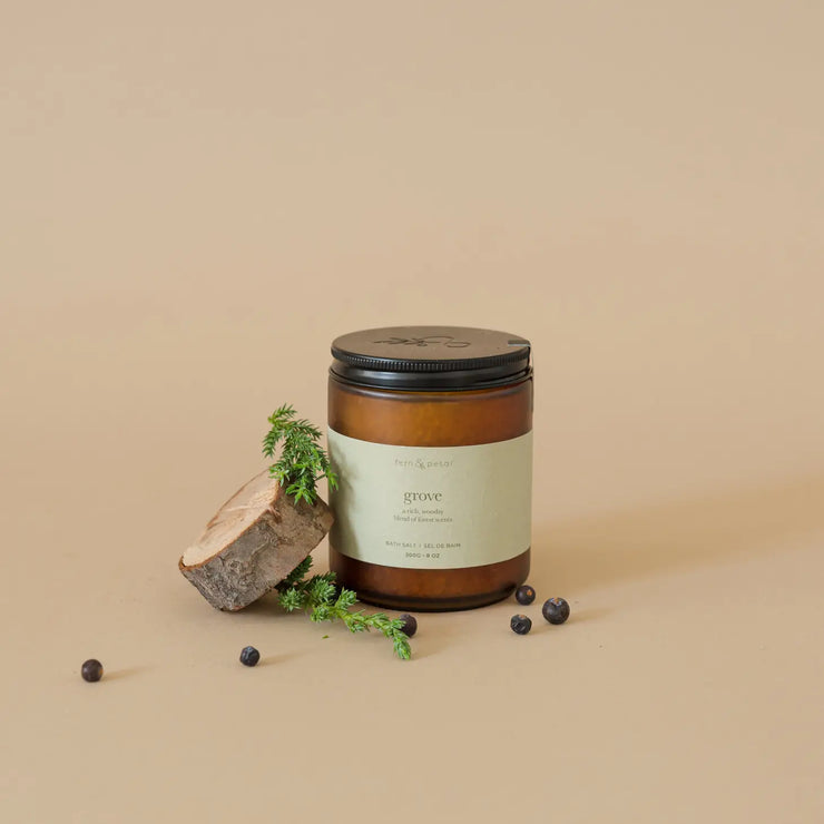 Grove woodsy natural bath salts from Fern & Petal, Vancouver