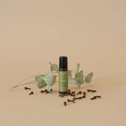 Remedy essential oil roll on from Fern & Petal in British Columbia.  Eucalyptus, oregano, and clove.