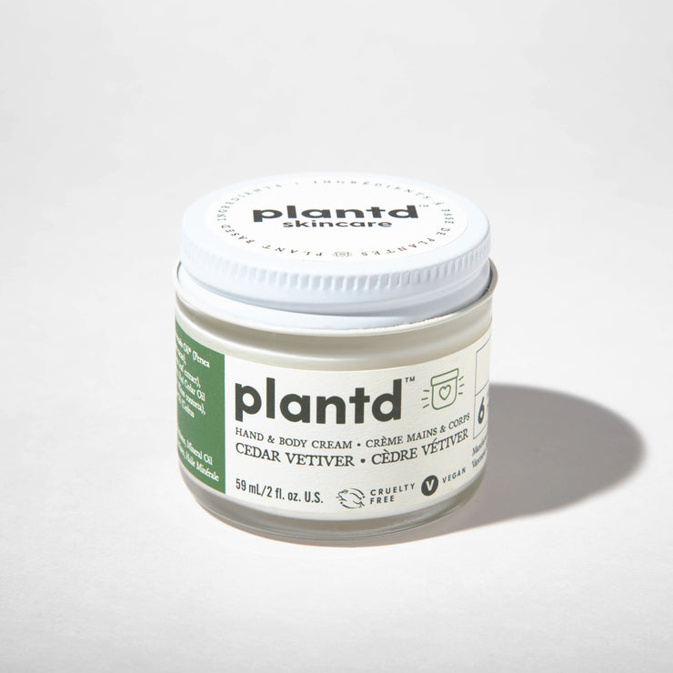 Plantd Forest organic, plant-based hand & body cream, crafted in Vancouver, British Columbia. Notes of cedar & vetiver. They use fair trade, regenerative and organic ingredients. Vegan, cruelty-free formulas, which excludes harsh chemicals and synthetic fragrances.