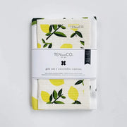 Lemon tea towel & Swedish sponge cloth set from Ten and Co. in Toronto. 