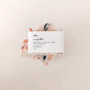 Confetti Natural Soap Bar. Nourishing Natural French Soap Bar handcrafted by La Marcotterie in Gatineau, Quebec. Minimalist skincare made with all natural ingredients. Each bar of soap contains moisturizing plant butters and oils, essential oils and botanical extracts.