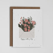 Mother's Day Floral plantable greeting card.  Our plantable seed greeting cards are designed and printed in Guelph, Ontario by The Good Card. Their paper is all Canadian made. Kind words that come with a little something extra - flowers!