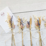 Signature dried flower bouquets, featuring local, Ontario lavender.