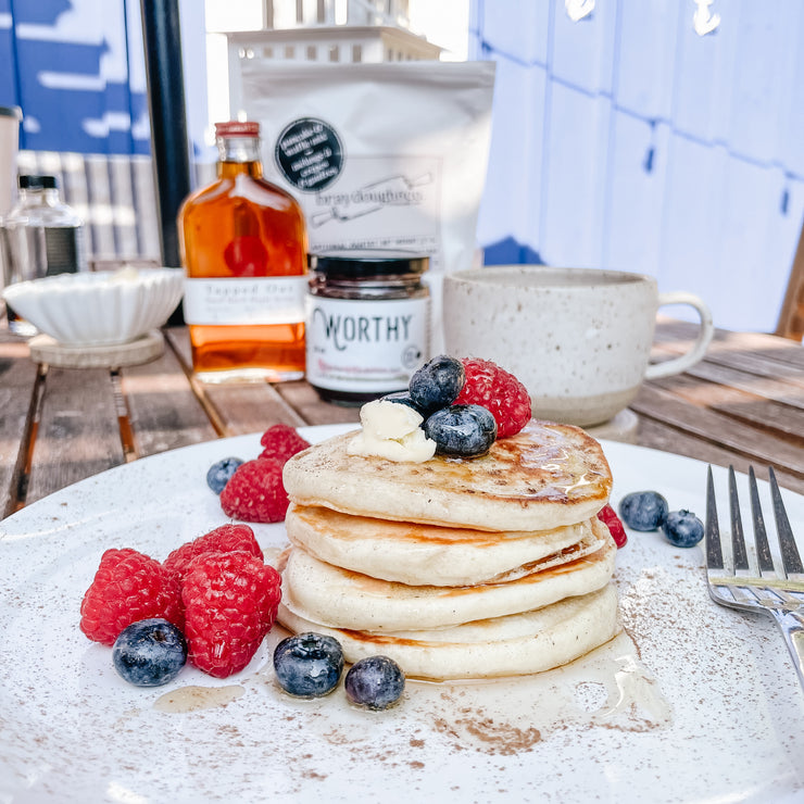 Braydough & Co.'s Buttermilk Pancake and Waffle Mix is lovingly made in Sudbury, Ontario. A small-family run business - this pancake & waffle mix is a family favourite that comes right from Nana's recipe vault.