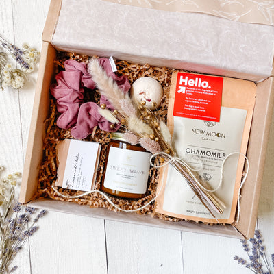 Soak, a curated self care gift box. Hand crafted & naturally made products for your bath time ritual. *Warning* May induce serious relaxation, you won't want to leave your tub!  Spending some time soaking is said to relieve stress, relax muscles & allow the mind and body to be present.  Go ahead, run yourself a bath, YOU deserve it!