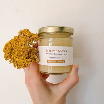 Creamed Honey, raw & unpasteurized. From Beekeeper Graeme Foers and his business Lost Meadows Apiaries in Ontario - Graeme produces some of the most amazing small-batch honey that we have tried and we have tried a lot of honey.