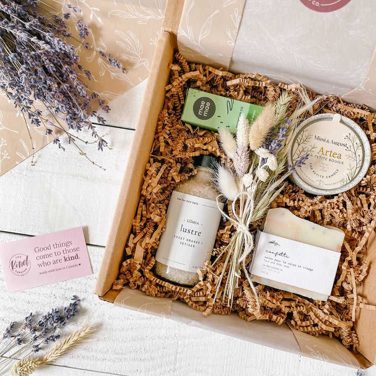 Refresh Self Care Gift Box is a mini self-care kit inspired by the freshness of Spring! A time of starting over, a time to bloom. All natural hand crafted products to relax and refresh the body & mind. With Mother's Day just around the corner, this is a great way to send your love and appreciation.