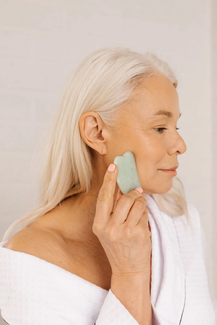Gua Sha Facial Massage Tool from K'Pure Naturals in Mission, British Columbia. This simple skincare tool feels amazing on the face and neck. 