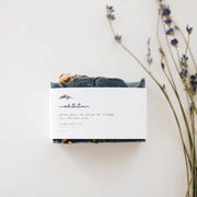 Meditation soap bar. Activated charcoal, cedarwood, lavender, eucalyptus and rose petals. Natural handcrafted soaps from La Marcotterie in Gatineau, Quebec. French inspired minimalist skincare made with all natural ingredients.  Each bar of soap contains moisturizing plant butters and oils, essential oils and botanical extracts.
