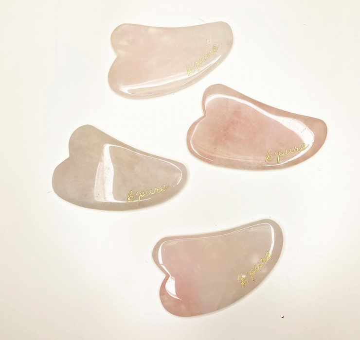 Rose Quartz Facial Massage Tool from K'Pure Naturals in Mission, British Columbia. This simple skincare tool feels amazing on the face and neck. 