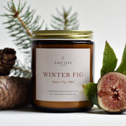 Winter Fig soy wax candle from East City Candles, Kawartha Lakes. A perfectly nostalgic blend of sweet fig, snow-covered forest paths and comforting musk.